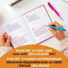 Bolígrafo retráctil de 4 colores con degradado, punta media de 1,0 mm, 2 unidades en tinta variada Para Escuela y Oficina esistente y Duradero Sin Residuos / No Mancha Papel - 1 - Ver 3