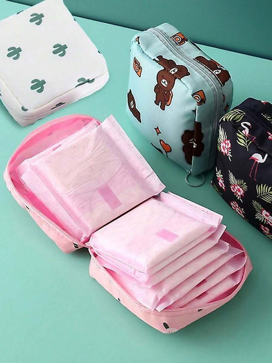 1pc Sanitary Pad Storage Bag, Women's Portable Makeup & Lipstick Pouch, Sanitary Pad Organizer, Makeup & Lipstick Bag, Travel Earphone & Coin Purse Organizer, Bedroom Accessory, Cosmetic Travel Toiletry Bag, Essential Gift Storage Zipper Accessory, Manicure, Cosmetic Bag, Makeup Bag, Cosmetic Bag, Cosmetic Pouch, Cosmetic Storage Bag, Travel, Makeup Bag, Bag, Vanity, Makeup Bag, Travel Essential, Storage Bag, Travel Essential, Vanity Accessory, Small Cosmetic Bag, Makeup Bag,Pouch,Makeup Pouch,Travel Essential - Multicolor - View 1
