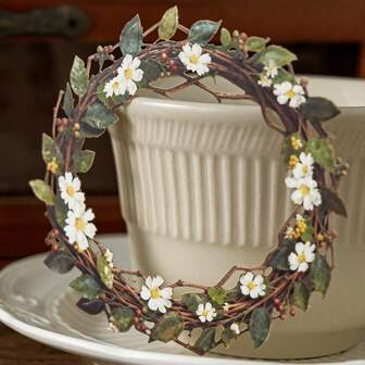 14pcs/Pack Vintage Floral Border Stickers, Hollow Craft Paper, Botanical Wreath, Leaf Vein, Frame, Light Retro, Diary, Planner Decor, DIY Background, Stationery Supplies, School Supplies