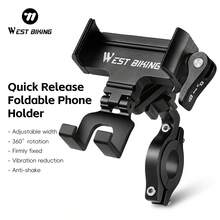 WEST BIKING Bicycle Phone Holder Foldable Easy To Remove Adjustable Width 360° Free Rotation Compatible With Multiple Models MTB Road Bike Phone Holder - Multicolor - View 2