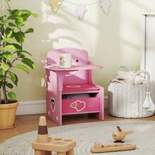 AIYAPLAY Kids Table And Chair Set, Children Desk And Chair With Storage Bins, 2 In 1 Toddler Desk For Playing, Reading, Painting, Activity Table Set For Ages 3-5, Pink - Pink - View 7