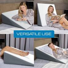 Almohada inclinada para cama con parte r de espuma viscoelástica elegante funda jacquard para dormir y contra el reflujo ácido y la acidez estomacal almohada ERGE contra los ronquidos de Kölbs - Altura extra ancha de 12" - Ver 5