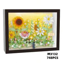 DIY Flower Building Blocks Photo Frame Decor, Handmade Rose Bouquet Puzzle, Healing Office Decoration, Girlfriend Gift, Christmas, Birthday, Holiday, New Year, Mother's Day Gift - Multicolor - View 15