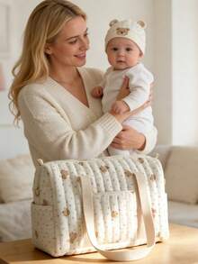 1个多功能妈妈包，大容量孕妇旅行包，奶瓶收纳包，尿布包 - 彩色 - 查看 2