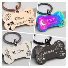Customized Cute Bone-Shaped Stainless Steel Pet Tag. This Personalized Stainless Steel Pet ID Tag With A Charming Bone Design Can Create A Unique Mark For Your Beloved Pet. Whether As A Dog Name Tag Or Collar Decoration, It Can Showcase Your Distinctive Style. Available In Multiple Colors To Meet Your Personalization Needs. - Multicolor - View 3