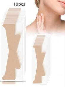 10pcs/Pack - Invisible Neck Lift Patches, Elastic Patches, , Unisex Neck Firming Tapes, Invisible Fine Lines, No Wrinkles. High Elasticity Invisible Neck Patches, Suitable For Double Chin And Sagging Skin. - Multicolor - View 12