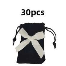 1/3/6 Piece Wedding Party DIY Material Packaging Box Velvet Bag, Suitable For Small Jewelry, Prayer Beads, Antiques And Jewels, High-End Velvet Bag For Storing Decorations - Black - View 6