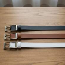 Kit Of 3 Thin Women's Belts By Fashion Blogger Silver - Eloá - 黑色 - 查看 2