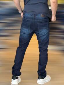Men's Slim Fit Denim Jeans With Elastane And Lycra - Giặt màu xanh chàm (Indigo Blue Select Wash) - Xem 3