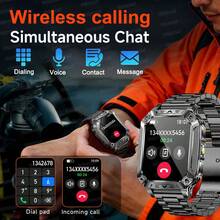 KENPANG GUHUAVMI Smartwatch da 2,01" per uomo, per sport all'aperto, batteria super grande da 1400mAh, torcia LED, torcia SOS, oltre 100 modalità sportive, contapassi, distanza, consumo di calorie, tracker fitness, chiamate Bluetooth, assistente vocale, promemoria, impermeabile IP68, adatto per iOS e Android, regalo ideale per Natale e San Valentino - Multicolore - Visualizzare 7