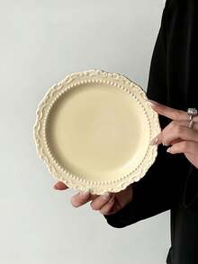 1pc French Ins Style Minimalist Embossed Plate, Dishwasher & Reusable, Suitable For Living Room/Bedroom/Office, Ideal Gift For Family, Friends, Couples, Children, Suitable For Holidays Like Valentine's Day, Spring Festival, Father's Day, Mother's Day, Teacher's Day, New Year, Qixi Festival, National Day, Children's Day, Women's Day - Multicolor - View 8