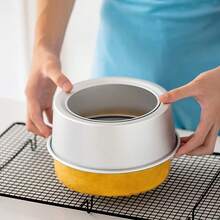 Round Cake Mold, Detachable Bottom, Round Baking Tool, Detachable Baking Tool, Available In 2/4/5/6/7/8 Inch Sizes, Suitable For Mousse Cake And Honeycomb Cake, Aluminum Alloy Material, Ideal Choice For Home Baking, Essential Tool For Valentine''s Day - Multicolor - View 9