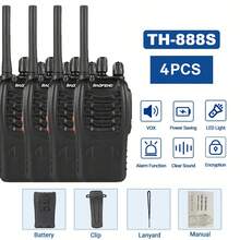Baofeng 2/4 件宝峰 TH-888S PMR 成人手持双向无线电，便携式对讲机，适合徒步旅行、骑自行车、露营