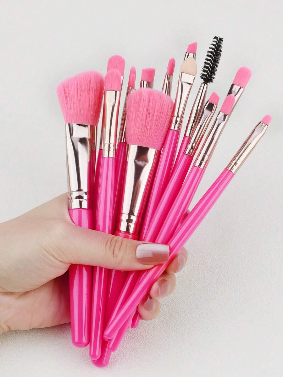 15件套眼部化妆刷套装，柔软双头眼影刷、眉刷、眼线刷，中性化妆工具 - 彩色 - 查看 1