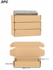 3pcs Brown Cardboard Boxes, Multiple Sizes Available, 3-Ply Corrugated Paper Boxes, Shipping Boxes, Postal Boxes, Suitable For Product Packaging And Mailing/Shipping For Personal And Small Businesses - Khaki - View 13