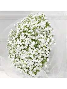 1/3/5pcs White Artificial Babys Breath Flower Bouquet Multi Stem Design 28cm Realistic Floral Decor Wedding Valentine Birthday Anniversary Home Desk Bedroom Bathroom Room Decoration Autumn Baby Breath Fake Flower Photography Prop Wedding Ornament Floral Arrangement - 白色 - 查看 2