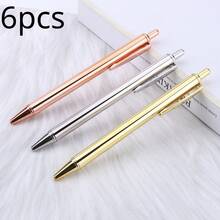 1-3pcs Gold/Silver/Rose Gold Metal Ballpoint Pens, Smooth Writing, 1mm Medium Tip, Suitable For Wedding, Business, Office, Students, Teachers, Men & Women, Can Be Used As Back To School Gift - Multicolor - View 28