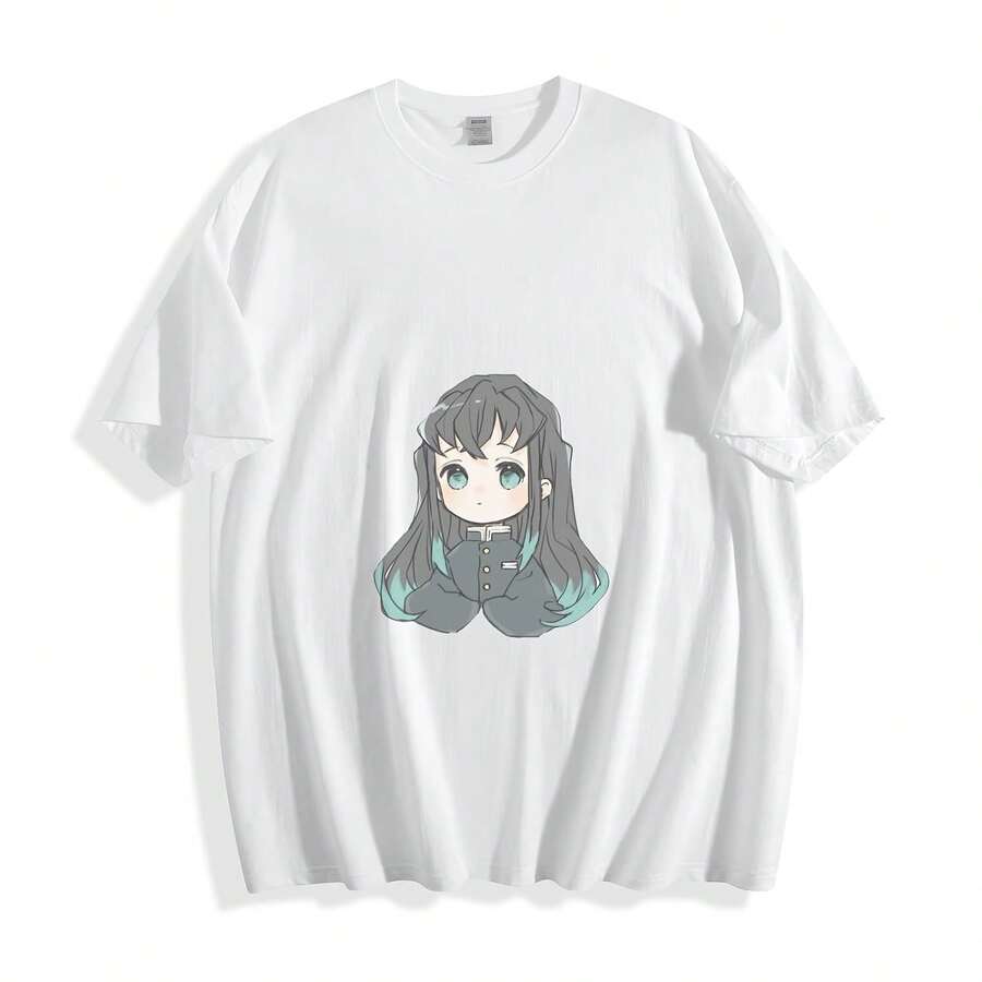 Camiseta DemonSlayer Muichiro Tokito - Tee de la Universidad de Diseño Chibi Mist - Negro - Ver 1
