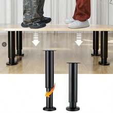 4pcs Adjustable Height Furniture Support Legs 8-12/12-18/18-30/25-42cm Black Telescopic Legs For Table Bed Frame TV Cabinet Sofa