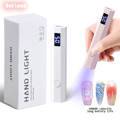 Bärbar handhållen nageltorklamp, UV/LED-nagelhärdningslampa för alla gelnagellack, USB-laddningsbar, snabbtorkande nagellampa