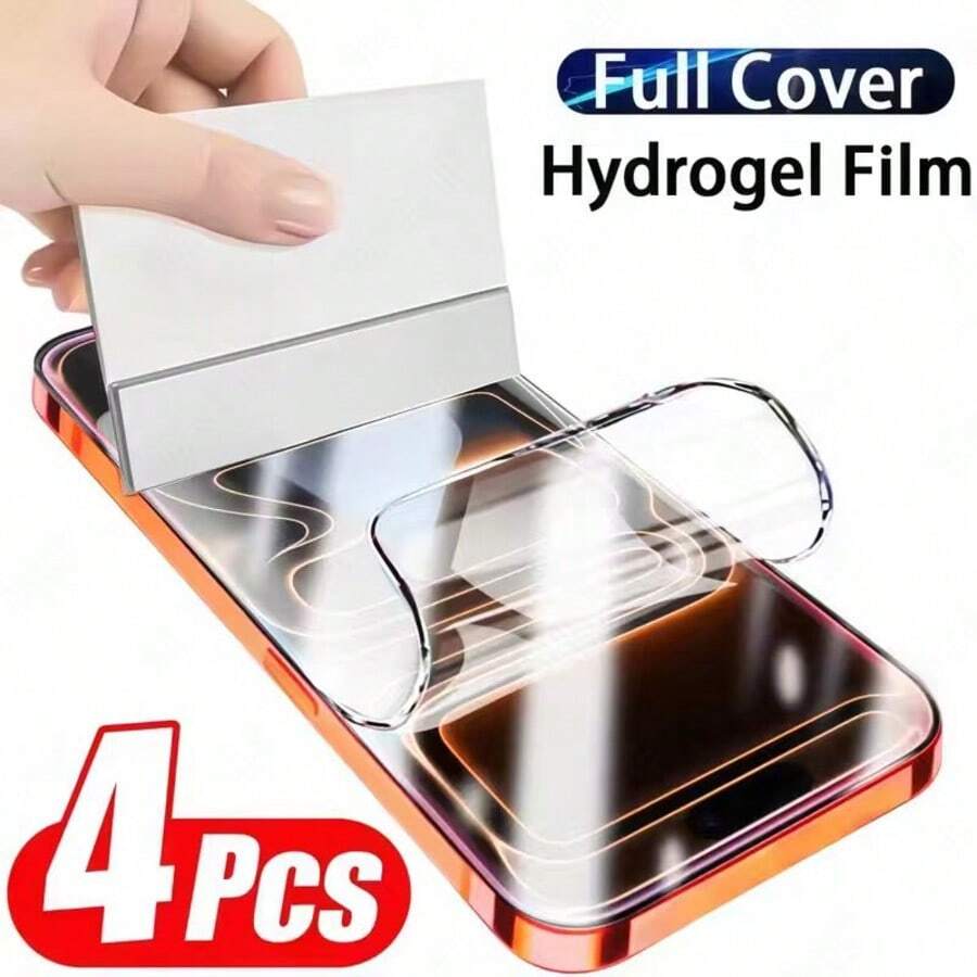 4片装高清全覆盖屏幕保护膜，兼容苹果17/16/15/14/13/12/11 Promax Pro Plus Mini X/XR/Xs Max，提供极致屏幕保护，0.1mm隐形保护，90%防刮修复率，防刮擦，隐形保护，表面光滑，高品质凝胶材质，小工具即可轻松贴合，是苹果用户屏幕保护的必备之选，适用于日常、办公、家庭等各种场景。防水防震防摔防刮，是保护手机屏幕的理想配件。