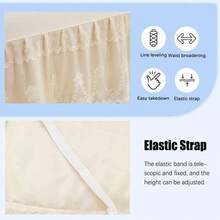 Double Lace Bed Skirt For California-FKing Bed - 17in. Drop, Easy Fit Ruffle Bedskirt Wrap Around Bed Skirt, Anti Wrinkle & Fade Resistant,Ck-FKing(78inchX84inch),Pink - 粉紅色的 - 查看 7
