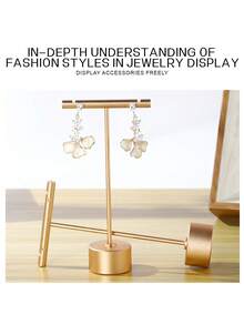1 chiếc giá trưng bày trang sức bằng hợp kim nhôm cao cấp, đạo cụ trưng bày trang sức sáng tạo, giá đỡ bông tai để bàn. - Vàng - Xem 4