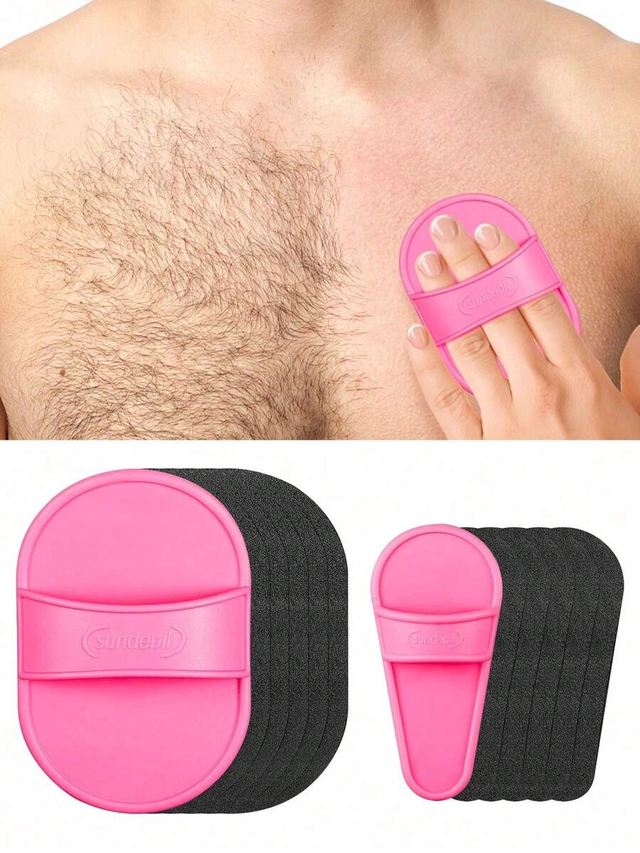 2-In-1 Hair Removal & Exfoliating Kit, Reusable Leg & Face Waxing Pads (2 Sizes), Physical Depilation Tools, Lip & Skin Fine Sandpaper, Face Epilator & Scrub, Face Shaver, Mini Trimmer & Waxing Set. Ideal For Christmas, Winter, Pink Theme, And Graduation Season. - Multicolor - View 1