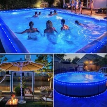 39ft 100 LED Solar String Lights, Waterproof IP65 Outdoor Solar Powered Lights For Party, Garden, Patio, Home, Wedding, Christmas, Halloween Holiday Tree Decor Lighting - Blue Light - View 9