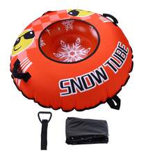 Winter Outdoor Inflatable Sled - 43" Large Snow Tube, Cold Resistant & Durable With Handles For Snow Play - Orange - View 1