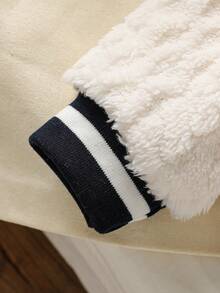 Toddler Boys' Casual Warm Set, Letter Embroidered Fleece Sweatshirt + Numeral Embroidered Simple Fleece Jogger Pants