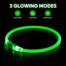 USB Rechargeable LED Dog Collar - Adjustable Pet Collar With 3 Lighting Modes And 360-Degree All-Round Safety Lighting, Suitable For Small/Medium/Large Dogs. Made Of Customizable TPU Material, Designed For Night Walking, Running And Hunting, Making Your Beloved Dog More Noticeable At Night. - Multicolor - View 7