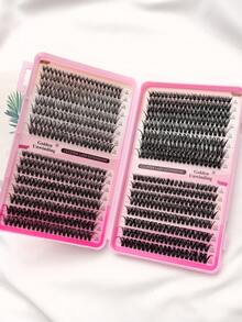 New Arrival Best Seller: 640pcs Mega Pack False Eyelash Clusters (30D+40D+50D) For DIY Eyelash Extension, Soft As Mink Lashes, High-Grade D-Curl Natural & Thick Individual Lash Clusters, Suitable For DIY Eyelash Extension - Reusable, Lightweight & Easy To Wear, Individual Lashes, Ideal For Beginners, Simple To Use, Perfect For Dates, Parties And Holiday Gifts. - 粉色 - 查看 4