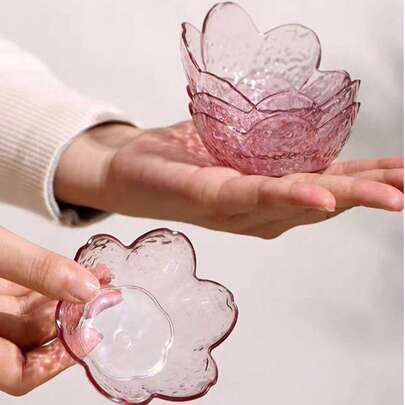 Bộ 2/4/6/10 món đĩa nhỏ hình hoa anh đào, đĩa khai vị bằng nhựa trong suốt hình hoa anh đào màu hồng, bát chấm, đĩa nếm, đĩa phục vụ, đĩa gia vị, bát nhỏ, đĩa đựng kem, đồ ăn nhẹ, nước tương và gia vị.