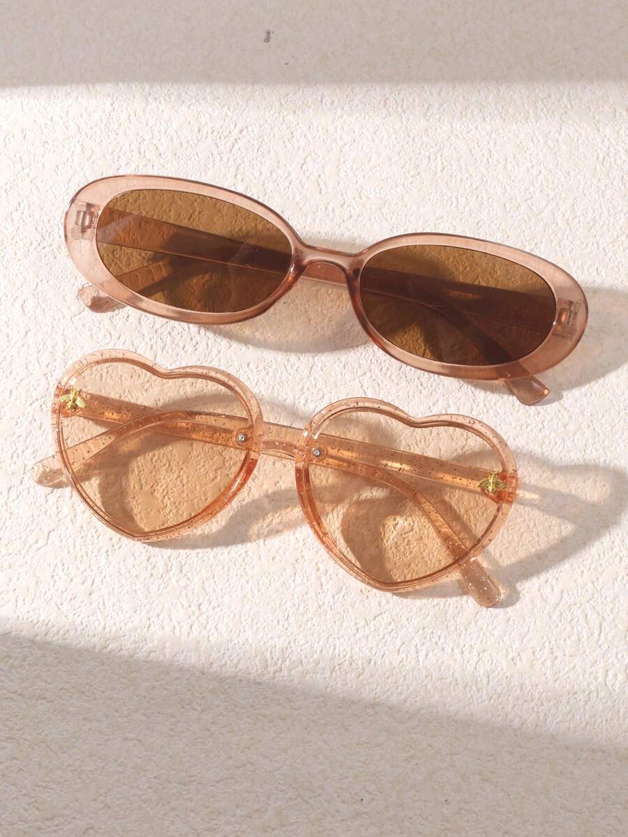 2pcs Kids Stylish Retro Fashion Fashion Glasses, Suitable For Daily, Vacation, And Photo Shooting - Multicolor - View 1