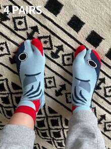 1/2/4 Pairs Couple Personalized Cute Funny Ugly Adorable Toe Separator Socks - Multicolor - View 6