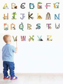 Cartoon English Alphabet Wall Stickers For Kids Room, Nursery Early Education Toddler Decals, Kindergarten Decoration - Multicolor - View 3