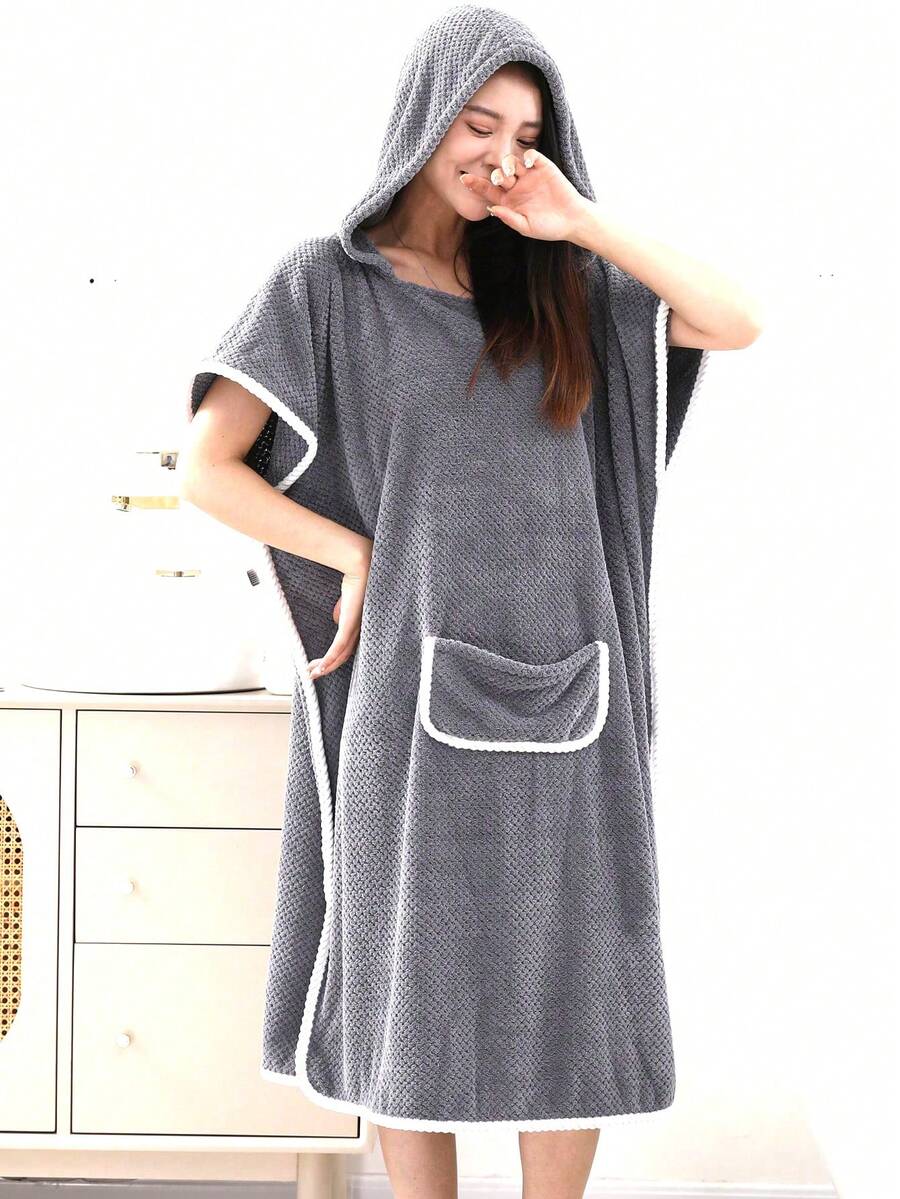 1pc Women's Sleeveless Bath Dress Robe Summer Wedding Home Bathroom Decor Back To School - Gray Pineapple - View 1