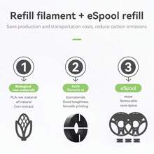 Matte Refill PLA Filament 1kg With Spool – Matte Surface – For 3D Printing Bambu Lab And Other Printers – ESUN, Shipping From Italy - PLA MATTE – Black - 查看 7