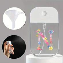 Card Spray Perfume Bottle With Funnel Travel Moisturizing Sprayer Pocket-Sized Portable Perfume Atomizer With Keychain Silicone Funnel Hand Sanitizer Storage Box Suitable For Carrying Outside Refillable Empty Box Initial Name 26 Letters Pattern
