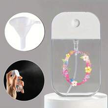 Card Spray Perfume Bottle With Funnel Travel Moisturizing Sprayer Pocket-Sized Portable Perfume Atomizer With Keychain Silicone Funnel Hand Sanitizer Storage Box Suitable For Carrying Outside Refillable Empty Box Initial Name 26 Letters Pattern