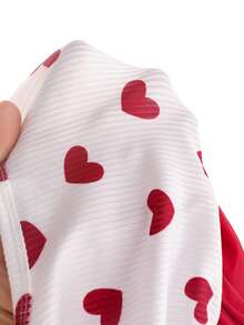 4pcs Baby Girl Elegant Set: Colorblock Bow Ruffle Patchwork Bodysuit Dress With Bow Headband, Hair Band And Bow Decor Socks - Red - View 5