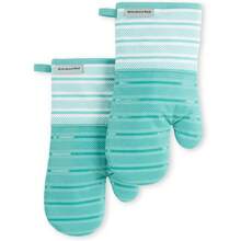 KitchenAid Albany - Juego de 2 Manoplas para Horno, Color Gris Mate, 7 x 13 Pulgadas - Cielo acuático - Ver 6