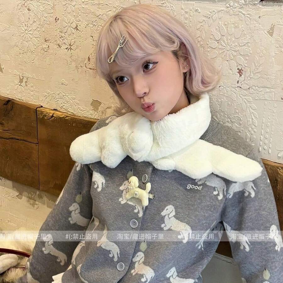 Women Infinity Scarves - White - View 1