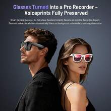 FONADA AI Smart Glasses For Men Women, 800w Camera Glasses, Real-Time Translation, Ai Object Recognition, Bluetooth Audio, Voice Assistant, IP67 Waterproof, Blue Light Glasses For Android And IOS,Ideal Christmas, New Year's Day, Valentine's Day, Father's Day, Mother's Day And Birthday Gifts - 白色鏡框配紅色鏡片-800瓦 - 查看 12