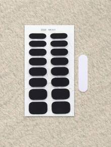 Naklejki na paznokcie żelowe UV, odpowiednie do każdej lampy UV, trwałe naklejki na paznokcie, łatwe w aplikacji i usuwaniu, zaprojektowane dla kobiet. Artykuły do paznokci - Czarne - Zobacz 3