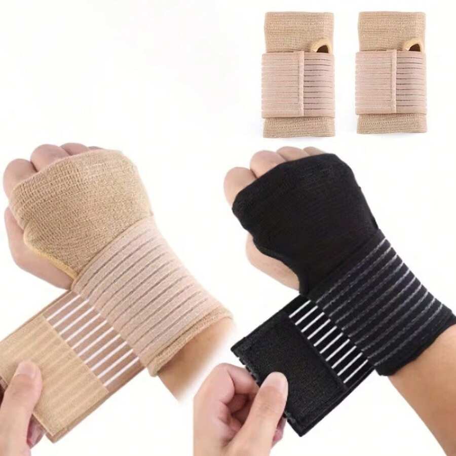 Bộ 2 đai đeo cổ tay co giãn, có thể điều chỉnh, hỗ trợ nén, bảo vệ và hỗ trợ cổ tay hiệu quả cho các môn thể thao như đạp xe, bóng rổ, bóng chuyền, cầu lông, golf, bóng đá, cử tạ, leo núi, phù hợp cho cả nam và nữ. - Nhiều màu - Xem 1