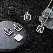 LUXEJEW - Collar con letra inicial de la A a la Z para hombres y mujeres cadena de acero inoxidable con colgante de letra collar con monograma capital regalos para hombres de 20 + 2 pulgadas - como en la foto - Ver 7