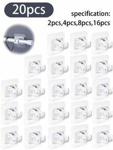 20/16/8/4/2pcs Self-Adhesive Curtain Rod Brackets, Curtain Rod Hooks, Adjustable Curtain Rod Hooks, Suitable For Home, Living Room, Bedroom, Kitchen, Bathroom, Hotel Windows - Multicolor - View 3