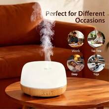 精油香薰机，300毫升超声波香薰加湿器，具有多色灯光和双雾化模式，USB供电超声波技术，带自动关机功能，适用于家庭和卧室环境。 - USB - 查看 8